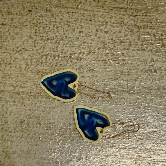 Blue Heart Evil Eye Earrings - Picture 3 of 5